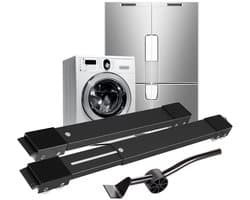 Dailygoods - Wasmachine-onderstel met wieltjes - Verstelbaar en antislip voor stabiliteit