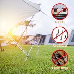 Grondanker - Zilver - 30,5 cm - Massief Stalen Haringen voor Tent en Camping — thumbnail 3