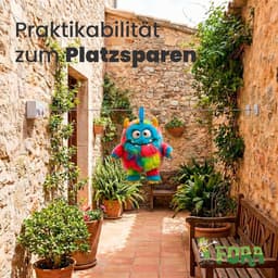 Uitschuifbare Drooglijn Voor Aan De Muur 10m – Dubbele RVS-lijn 2 ×5m, Vergrendeling, Max. 20 kg, Ruimtebesparend, ABS Behuizing, Wit — thumbnail 2