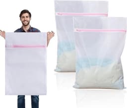 Set van twee extra grote XXL waszakken voor de wasmachine, veelzijdig bruikbaar voor gordijnen, jassen, donsjassen, tapijten, handdoeken en meer -90*90cm — thumbnail 2