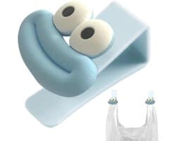 Vuilniszakhouder Clips - Zak Klemmen - Ruimte Ordenen - Creatieve Cartoon Look - 15 x 5 x 9 cm - Blauw