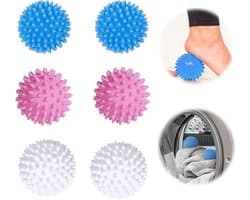6 Stuks Drogerbal - Herbruikbare Egelbal - Pluizige Wasballen voor Donsjacks - Wasdrogerbal voor Thuis - Kleding Reiniging - Meerdere Kleuren