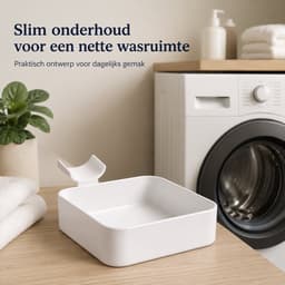 VHV Opvangbak voor Wasmachinefilter - Lekbak voor Pompfilter - Wateropvangbak voor Restwater - Compact 16,2 x 16,2 x 4,3 cm - Voor Veel Voorladers - Wit — thumbnail 3
