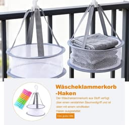 Wasknijpers Set - Kunststof - Windbestendig en Kleurrijk - Inclusief Ophangmanden - Voor Kleding en Sokken — thumbnail 2