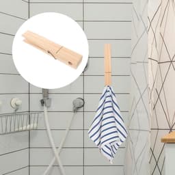 Grote Houten Wasknijpers - Natuurlijke Houtkleur - Stevige Grip - Voor Handdoeken en Kleding — thumbnail 5