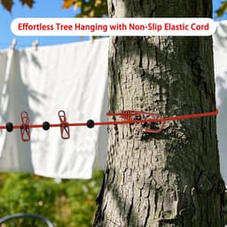 Dailygoods - Waslijn camping, reiswaslijn met 12 stuks klemmen en opbergtas, draagbare uittrekbare waslijn voor outdoor, tuin, reizen, drogen in de open lucht — thumbnail 4