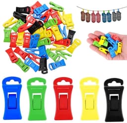 Dailygoods - sokkenklemmen voor wasmachine en droger, 100 stuks sokkenhouderclips, kleurrijke plastic sokklemmen voor organiseren en opbergen, antislip — thumbnail 1