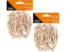 Houten Knijpers - Mini Clips - Knutselen Decoratie - Natuurlijk Hout - 90 Stuks - Beige