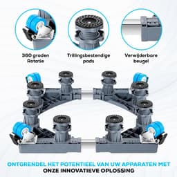 Wasmachine Verhoger - Apparaat Onderstel - Apparaten Verplaatsen - Extra Stabiliteit - 500 kg Capaciteit - Grijs — thumbnail 5