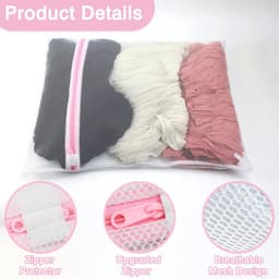Dailygoods- Waszak Set van 2 - 30 x 40 cm - Delicate Waszak - Waszakken met Ritssluiting - Reiswaszak - Duurzaam Mesh Ontwerp - Wasnet — thumbnail 4