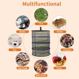Dailygoods- Kruidendroogrek 4-laags - Opvouwbaar Droognet - Duurzaam Netstof - Voor Kruiden/Bloemen - Ideaal voor Tuinders - Stabiliteit bij Volledige Belasting - Planten Droger — thumbnail 2