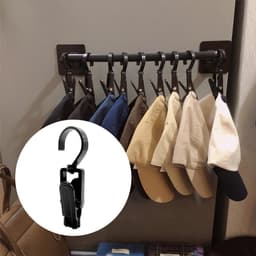 Thijox - 10 Stukken 360 Graden Draaibare Haken - Draagbare Clips, Grote Kunststof Klemmen voor Huis, Tuin, Camping en Keuken - Zwart, Sterke Wasknijpe — thumbnail 5