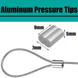 SnelShoppen - 304 RVS Kabel Set 20 m x 2 mm, 10 Aluminium Klemmen, 10 Kabelbinders, 2 Verstelbare Haakjes, Perfect voor Waslijn en Doe-Het-Zelf Projec — thumbnail 3