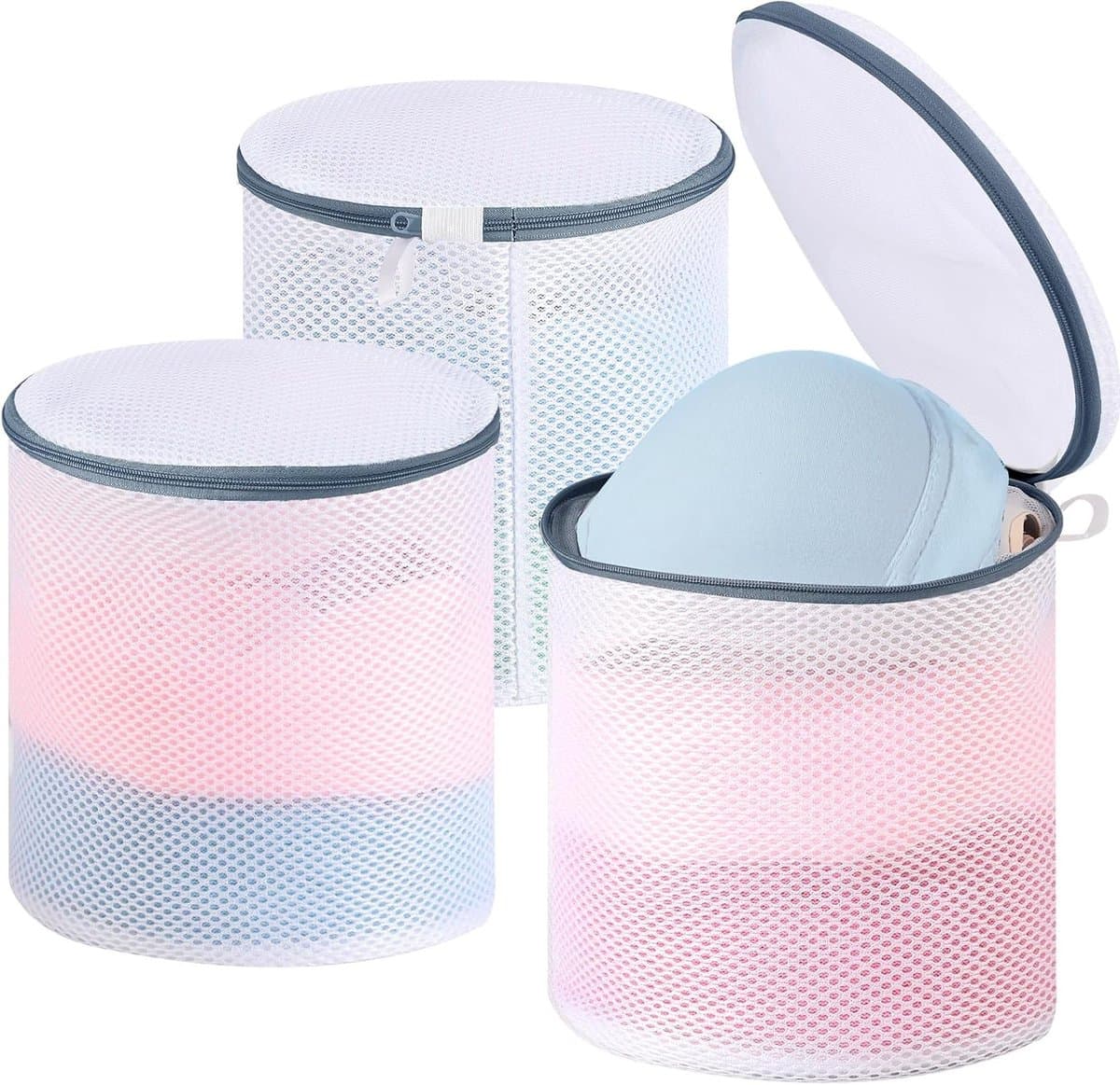 Set van 3 Wasnetten voor Bh's en Ondergoed - 18 x 20 cm Herbruikbare Waszakken met Verstevigde Rits voor Kleding en Sokken — afbeelding 1