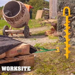 SnelShoppen - Heavy Duty Grondanker 340mm voor Tent, Party, Tuin, Trailer, 160kg Belastbaar, Hoogzichtbaar Geel, Poedergecoat Staal — thumbnail 3