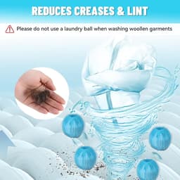 SnelShoppen - Tierhaarentferner Wasmachine, Lint Ball voor Wasmachine, 12 Stuks 3.5 cm Blauw, Hoge Efficiëntie Tegen Dierlijke Haren en Pluis, Vermind — thumbnail 3