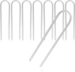 SnelShoppen - 8 x XL Grondankers van Massief Staal, U-vorm 30 cm, Ø 1 cm, Gegalvaniseerde Grondankers voor Tenten, Partytenten, Trampolines, Rustproof — thumbnail 1
