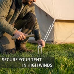 SnelShoppen - Pack van 10 Grote Tuinpinnen, Grondankers van Gegalvaniseerd Staal, Sterke Tentpennen voor Tenten, Partytenten, Tuinhuizen, Trampolines, — thumbnail 3