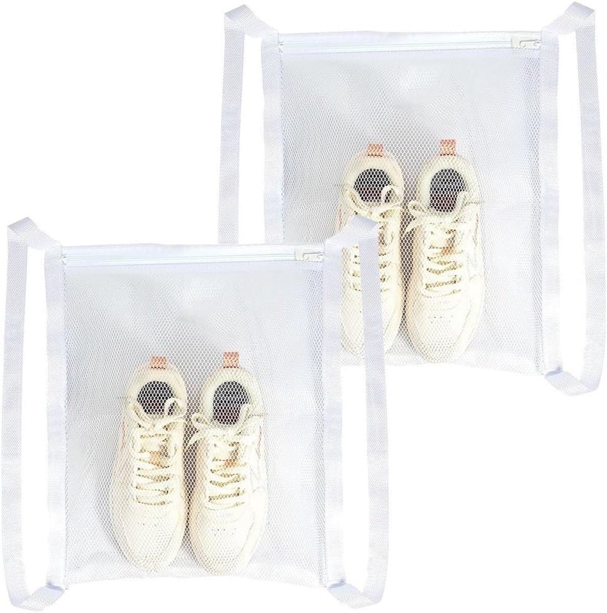 Set van 2 Waszakken voor Schoenen, Duurzaam Mesh, Rits, Bescherming voor Sneakers en Kleding, Ideaal voor de Wasmachine en Schoonmaak van Sportschoenen — afbeelding 1