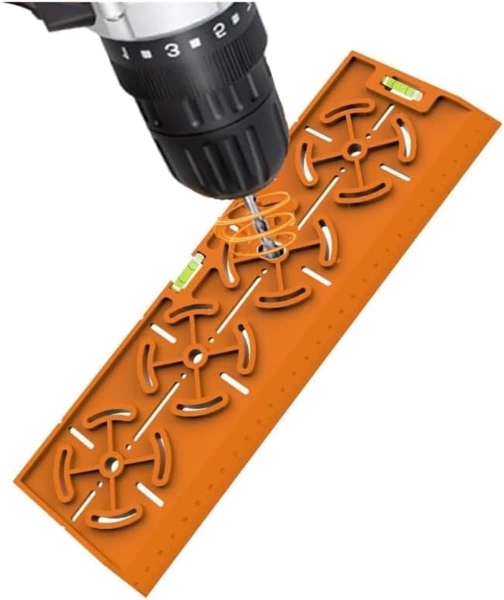 Electrical installation, drywall drill template with 30 cm and Spirit level for pedestals/sinks - ShopVlot — afbeelding 1