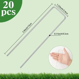 SnelShoppen - 20 x Stalen Grondankers, Roestvrij, 150 x 25 x 3 mm, Grondankers voor Tuin, Tent Haringen, Camping, Tuinbedekking, Stabiele Snail Fence, — thumbnail 5