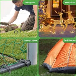 SnelShoppen - 8 U-vormige Grondpennen 30 cm - Tentpennen, Trampolineharingen, Grondbevestiging voor Camping, Tuin, Feest, Windbestendig, Robuust en Be — thumbnail 4