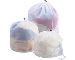 SnelShoppen - Waszakken voor Wasmachine, Set van 3, Fijne Mesh Waszakken met Koordstopper, Voor Baby Kleding, Bh's, Ondergoed (30x40 cm, 40x50 cm, 50x