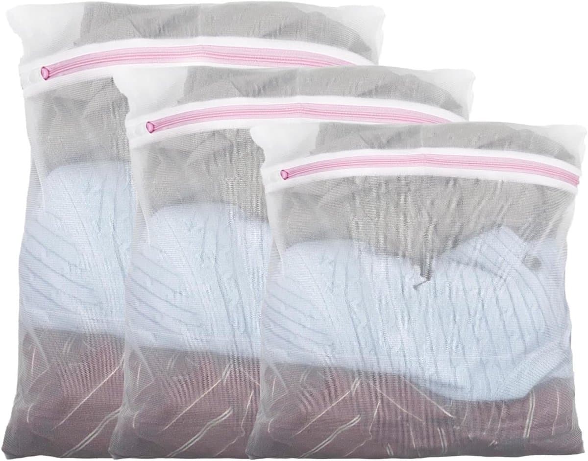SnelShoppen - Waszakken Set van 3 Stuks, 30x40 cm, 40x50 cm, 50x60 cm, Duurzaam Polyester, Bescherming voor Gevoelige Kleding, Concealed Zip, Wasnet v — afbeelding 1
