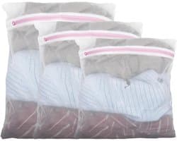 SnelShoppen - Waszakken Set van 3 Stuks, 30x40 cm, 40x50 cm, 50x60 cm, Duurzaam Polyester, Bescherming voor Gevoelige Kleding, Concealed Zip, Wasnet v