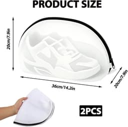 Wasnetten voor Schoenen en Lingerie, 35 x 22 x 21 cm, Duurzame Beschermzakken met Rits voor Wasmachine, Droger en Opslag, Set van 2, Ideaal voor Sneakers en Delicate Kleding — thumbnail 4