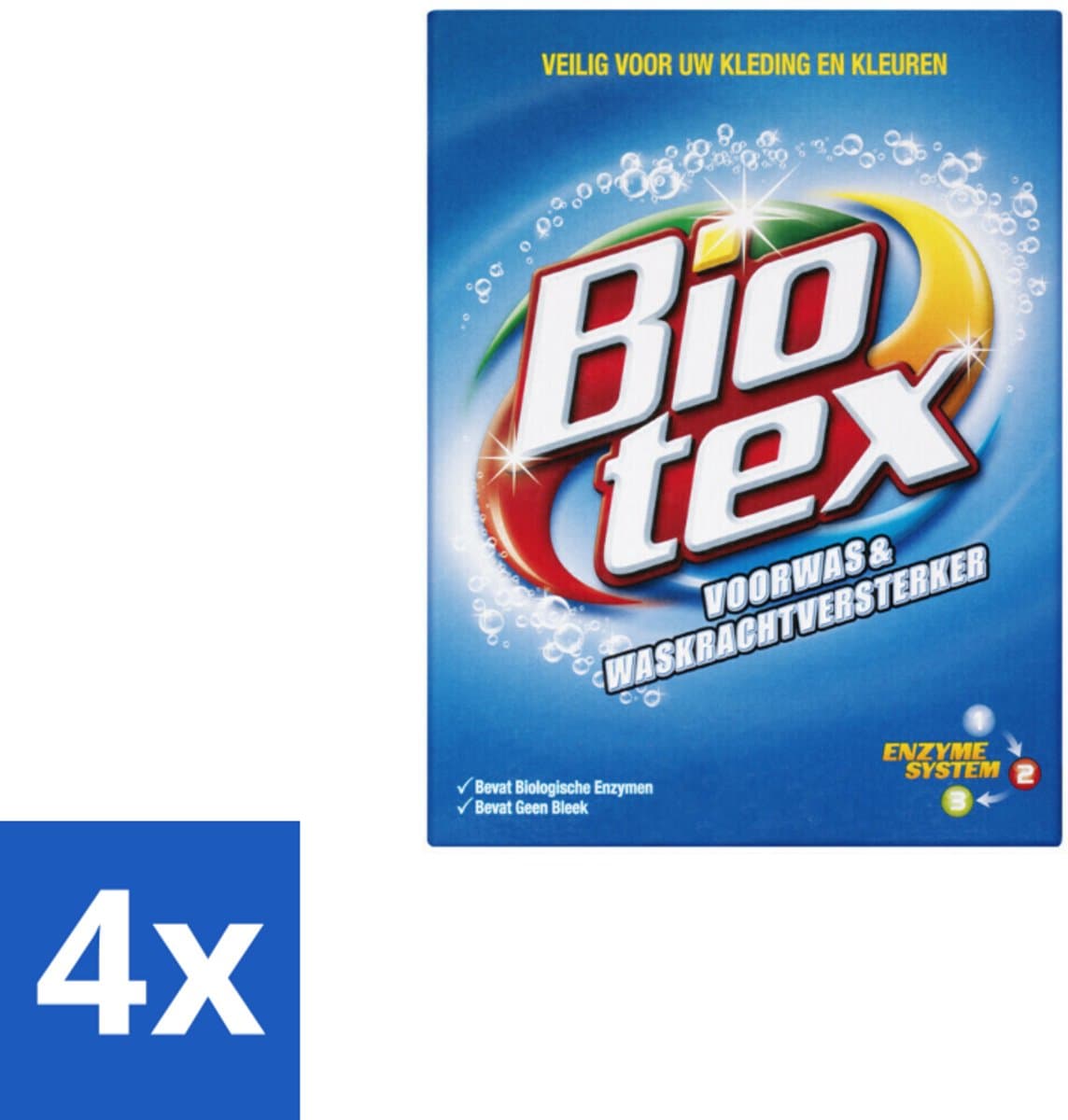 4 x Biotex – Waspoeder - Voorwas & Vlekverwijderaar – Actieve biologische enzymen – 720 g - Waspoeder Voorwas - Vlekverwijderaar - Enzymatische Vlekverwijdering - Waspoeder Inweek - Waspoeder Voor Kleding — afbeelding 1