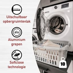 Interlink Lifestyle Studio Flow wasmachinekast met uittrekbaar werkblad - Antraciet - 67 x 68 x 164 cm — thumbnail 3