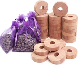 Set van 30 Cederhouten Ringen voor Lavendelzakken - Natuurlijke Mottenbeschermer, Geurverfrisser en Chemievrij Product voor Kasten en Wasruimtes — thumbnail 1
