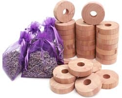Set van 30 Cederhouten Ringen voor Lavendelzakken - Natuurlijke Mottenbeschermer, Geurverfrisser en Chemievrij Product voor Kasten en Wasruimtes