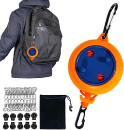 Reis waslijn - Outdoor drooglijn - Kleding drogen - Intrekbaar ontwerp - 10 meter - Oranje — thumbnail 1