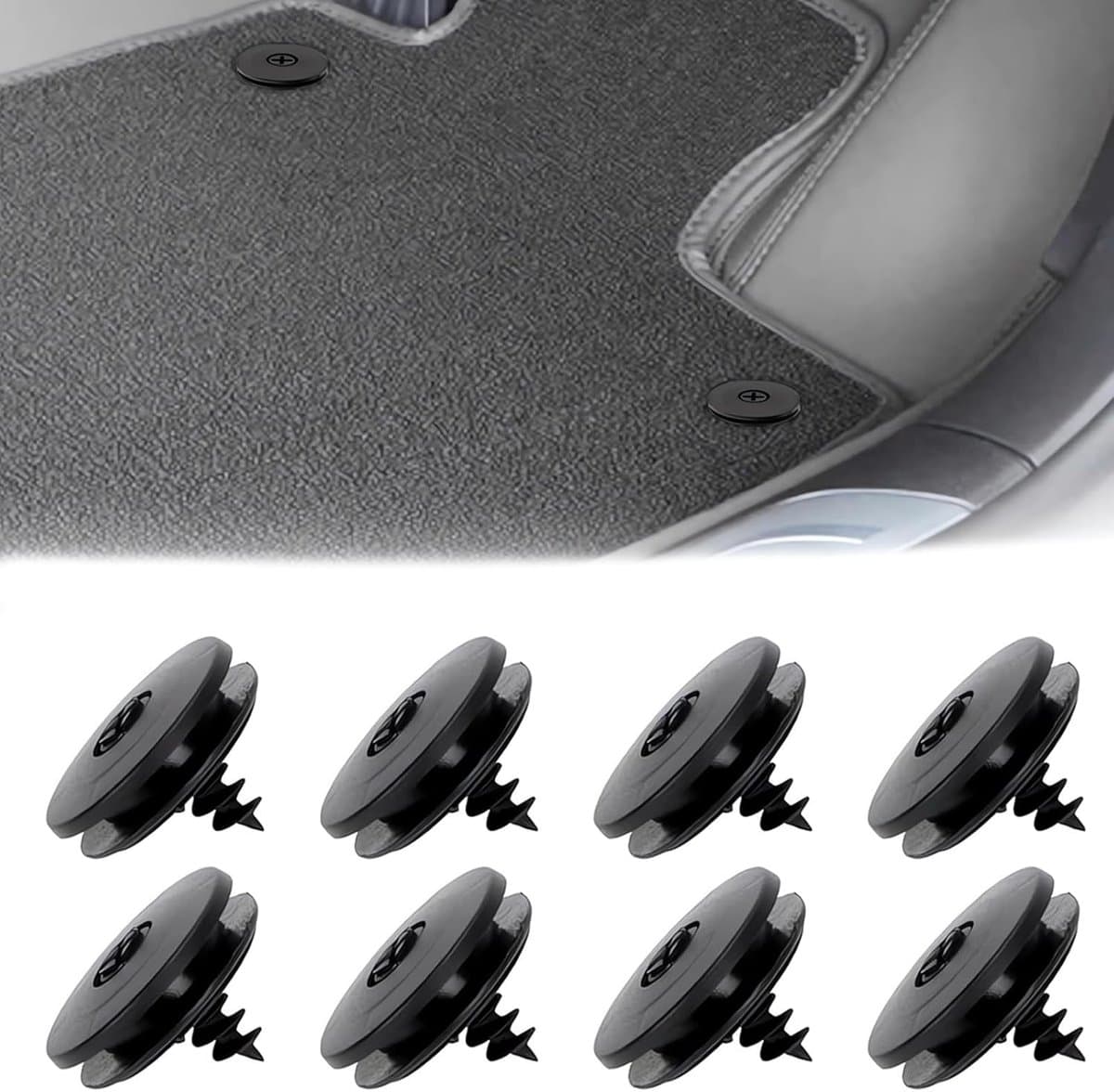 Automattenhouder, clip voor automatten, 8-delig, vloermatten/bevestigingsclips, autovloermatten, antislip, clip, automat, clips, antislip bevestiging — afbeelding 1