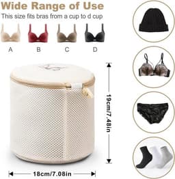 Thijox - Wasnet beha, 3 stuks beha-waszakken voor wasmachine met premium ritssluiting, duurzame netstof waszakken, ideaal voor het beschermen van beha — thumbnail 2