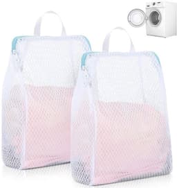 2 stuks wasnetten groot (wit) - Herbruikbare wasnetten met premium ritssluiting beschermen bh's, zijden blouses & delicatesse (50x60cm) — thumbnail 1