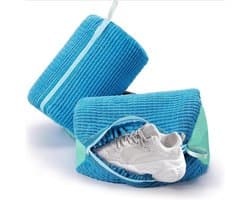 Set van 2 Herbruikbare Schoenwaszakken voor de Wasmachine - Ideaal voor Sneakers, Schoenreiniging en Bescherming tijdens het Wassen (Blauw)