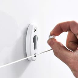 waslijn-wandmontage, uittrekken roestvrij staal, waslijn voor hotel, badkamer, wasruimte, 3 meter, zware belasting (wit) — thumbnail 3