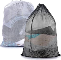 Set van 2 Wasnetzakken 60 x 90 cm, Grote Waszak met Trekkoord, Fijnmazige Waszakken voor Kleding, Beddengoed en Knuffels — thumbnail 1