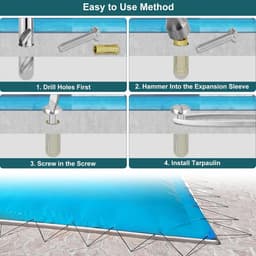 SnelShoppen - 12 stuks Pool Cover Bevestigingsschroeven, M8 x 40, 304 RVS, Ankerbouten, Inklapbare Grondankers voor Zwembadbedekking — thumbnail 5