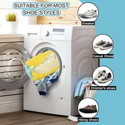 SnelShoppen - Schoen Waszak voor Wasmachine - Herbruikbare en Duurzame Schoenwaszak voor Sport- en NetSchoenen 19 x 39 cm Geel met Zachte Binnenborste — thumbnail 2