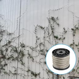 SnelShoppen - 70-delige Waslijn Set 30 m Flexibele Stalen Kabel met 20 Aluminium Moffen, 4 Spanners, 4 Carabiners, PVC Gecoat voor Buiten, Tuin, Campi — thumbnail 4