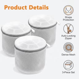 Waszakken set van 3 - 17 x 15 cm - net met rits - beschermt fijne was - ShopVlot — thumbnail 4