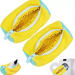 Herbruikbare schoenwaszakken voor de wasmachine - 2 stuks, anti-vervorming, ideaal voor sportschoenen en dagelijkse schoenen, 360 graden reiniging — thumbnail 1