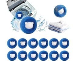 SnelShoppen - Pack van 12 Herbruikbare Haarvangers voor Wasmachine - Dierharen Verwijderen - Geschikt voor Honden en Katten - Efficiënte Pluche Ballen