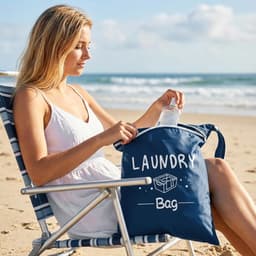 SnelShoppen - 2 Stuks Waszakken voor Reizen - Grote Waterdichte Vuilwaszakken met Handvat en Ritssluiting - Opvouwbare Natte Tas voor Zwemspullen, Thu — thumbnail 5