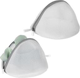 Lingerie Waszakje- Set van 2 - Stevige Lingerie Waszak met Ritsbescherming - 18 x 15 cm - voor Wasmachine, Handdoeken, Ondergoed, T-Shirts & Fijne Was - Wit & Grijs — thumbnail 1
