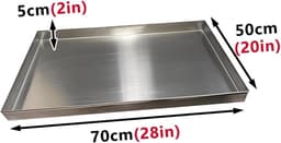 RVS Airconditioner Opvangbak - Lekbak Afvoer Airco - Condenswater Opvangen - 1.2 Mm Dik Staal - 70 x 50 cm — thumbnail 4